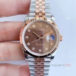 Rolex Computer Face Datejust 36 Two Tone Rose Gold Jubilee Chocolate Dial Watch